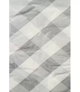 Silver Gingham Paper Guest Napkins (16ct)