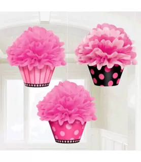 Fabulous Celebration Cupcake Fluffy Decorations (3pc)