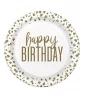 Happy Birthday 'Confetti Gold' Large Paper Plates (8ct) Happy Birthday 'Confetti Gold' Large Paper Plates (8ct)