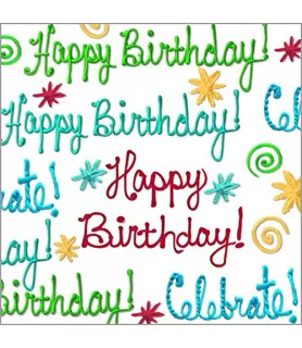 Happy Birthday 'Frosted Cake' Lunch Napkins (16ct)