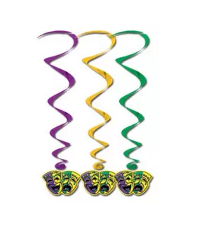 Mardi Gras Hanging Swirl Decorations (5ct)