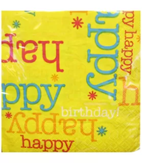 Happy Birthday 'Lots of Happy' Small Napkins (16ct)