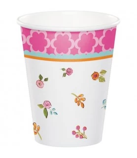 Birthday 'Tea Time' 9oz Paper Cups (8ct)