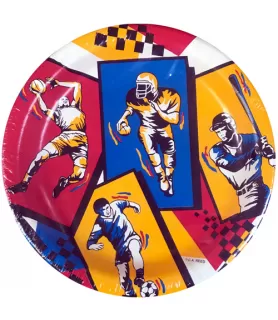 All Sports Vintage Large Paper Plates (8ct)