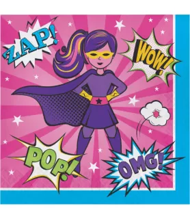 Birthday Super Hero Girl Lunch Napkins (16ct)