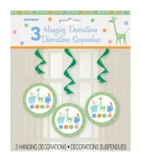 Animal Crackers Mini Hanging Swirl Decorations (3ct)