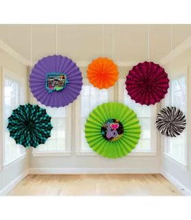 Animal Print 'Totally 80s' Paper Fan Decorations (6pc)