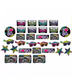 Animal Print 'Totally 80s' Cutout Decorations (30pc)