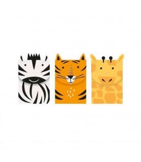 Jungle 'Animal Safari' Paper Favor Bags For 3  (3ct)