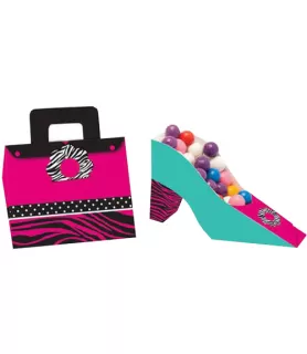 Zebra Stripes 'Pink Zebra Boutique' Animal Print Favor Boxes (4ct)