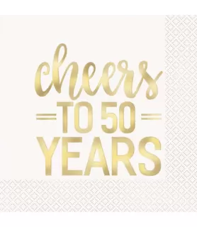 50th Anniversary 'Cheers to 50 Years' Lunch Napkins (16ct)
