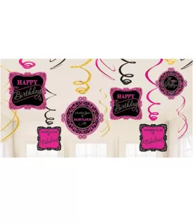 Fabulous Celebration Hanging Swirl Decorations (12pc)