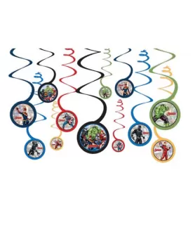 Avengers 'Powers Unite' Hanging Swirl Decorations (12pc)