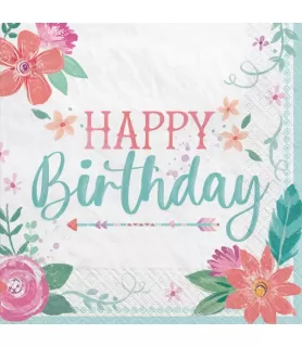 Boho Girl 'Free Spirit' Lunch Napkins (16ct)