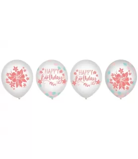Boho Girl 'Free Spirit' Latex Confetti Balloons (6ct)
