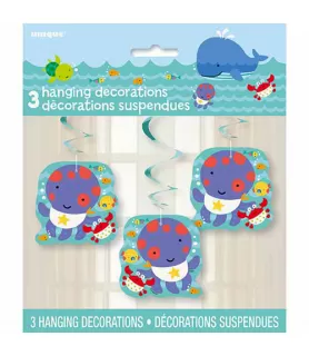 Baby Shower 'Under the Sea Pals' Hanging Swirl Decoration (3ct)