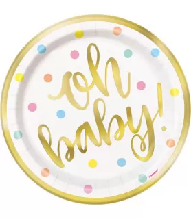 Baby Shower 'Oh Baby' Small Paper Plates (8ct)