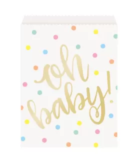 Baby Shower 'Oh Baby' Paper Favor Bags (8ct)