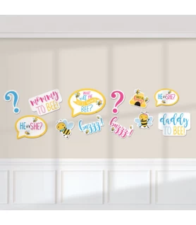 Baby Shower 'What Will it Bee?' Cutout Decorations (12pc)