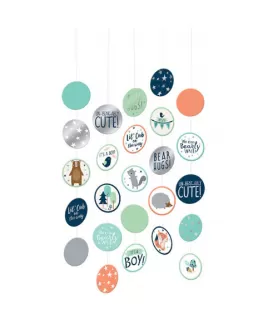 Baby Shower 'We Can Bear-ly Wait' Hanging Circle Garland (5pc)