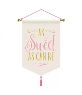 Baby Shower 'Sweet Floral' Deluxe Hanging Canvas Sign (1ct)