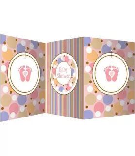 Baby Shower 'Tiny Toes Pink' Stand-Up Centerpiece (1ct)