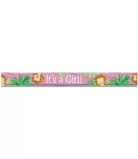 Baby Girl Monkey Foil Banner (1ct)