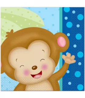 Baby Boy Monkey Lunch Napkins (16ct)