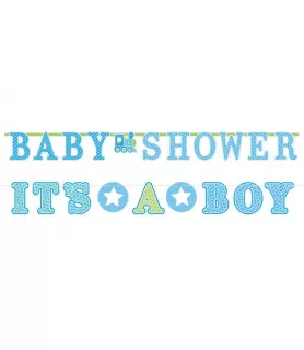 Baby Shower 'Welcome Little One Boy' Jumbo Letter Banner Kit (1ct)