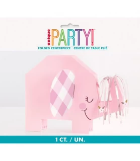 Baby Shower 'Pink Floral Elephant' Folded Centerpiece (1ct)