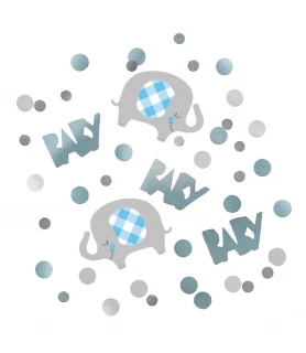 Baby Shower 'Blue Floral Elephant' Foil and Paper Confetti (0.5oz)