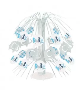 Baby Shower 'Blue Floral Elephant' Foil Cascading Centerpiece (1ct)