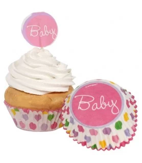 Baby Girl Stork Cupcake Kit for 24 (48pc)