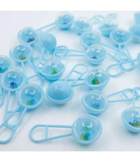 Blue Baby Shower Mini Rattles / Favors (24ct)