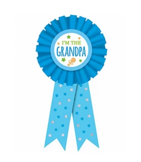 Baby Shower Blue 'I'm The Grandpa' Guest of Honor Ribbon (1ct)