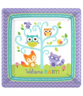 Baby Shower 'Woodland Welcome' Large Paper Plates (8ct)