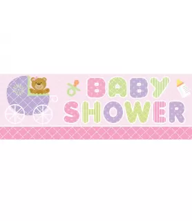 Baby Shower 'Teddy Baby Pink' Banner (1ct)