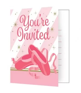 Ballerina 'Twinkle Toes' Invitations w/ Envelopes (8ct)