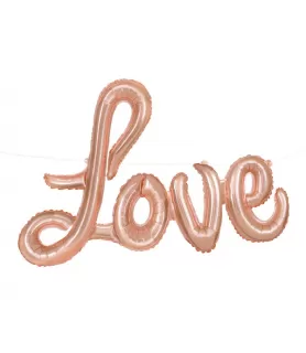 Rose Gold 'Love' Foil Letter Balloon Banner Kit (1ct)