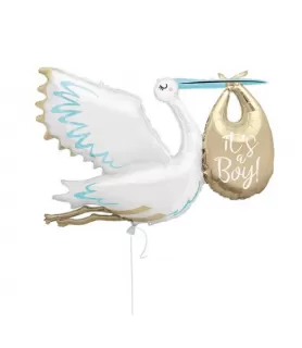 Blue Stork 'It's a Boy' Giant Foil Mylar Balloon (1ct)