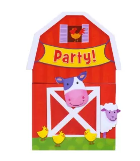 Barnyard Farm Animals Invitations w/ Envelopes (8ct)