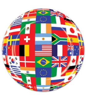 International Flags Large Paper Plates (8ct)