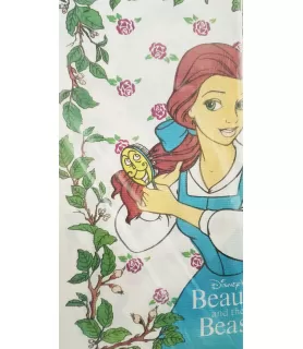 Beauty and the Beast Vintage Plastic Backed Paper Tablecover (1ct)