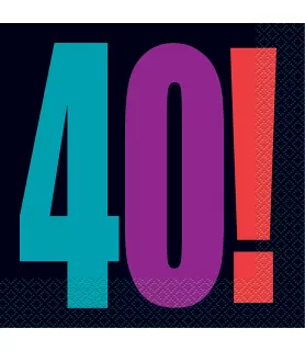 Birthday Cheer '40!' Lunch Napkins (16ct)
