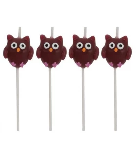 Owl Pick Candles (4ct)