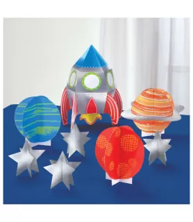 Happy Birthday 'Blast Off' Deluxe Table Decorating Kit (8pc)