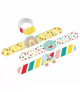 Birthday 'All Smiles' Slap Bracelets / Favors (4pcs)