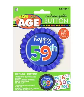 Happy Birthday 'Dots and Stripes' Blue Customizable Guest of Honor Ribbon (1ct)