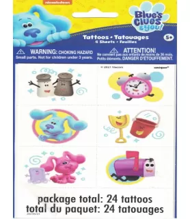 Blue's Clues and You Temporary Tattoos (4 sheets of 6 tattoo squares)