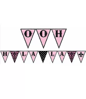 Bridal Shower 'A Day in Paris' Felt Pennant Banner (10ft)